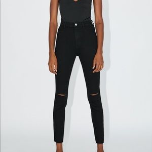 Zara High Waisted Black Jeans